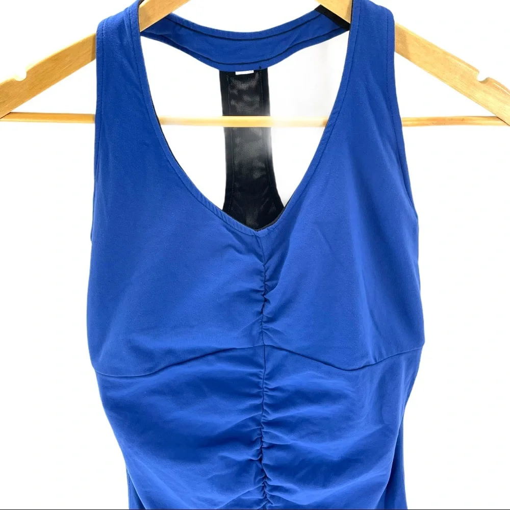 Lucy Ruched Racerback Yoga Tank Top Built In Bra - Picture 7 of 12